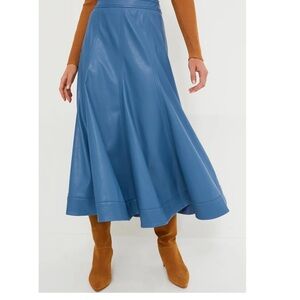 Tuckernuck Blue Leather Brynn Skirt